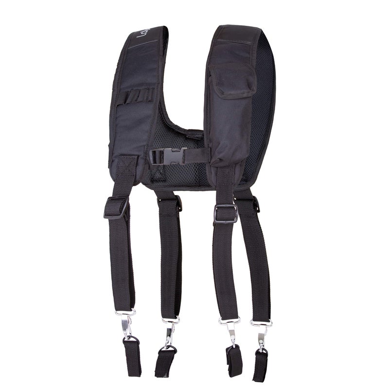 LAUTUS Padded Tool Belt Suspenders w/Chest Strap, Pencil Sleeve, Tape Measure, Cell Phone Holder | Comfortable & Heavy Duty | Fully Adjustable | Construction Grade | - Image 2